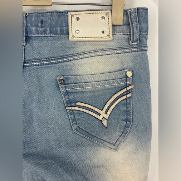 Vintage Low Rise Dolce&Gabbana Y2K Light Blue Acid Faded Skinny Jeans 28 - Picture 3 of 3